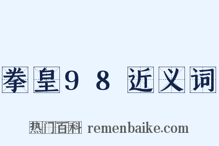拳皇98近义词是什么意思的图片